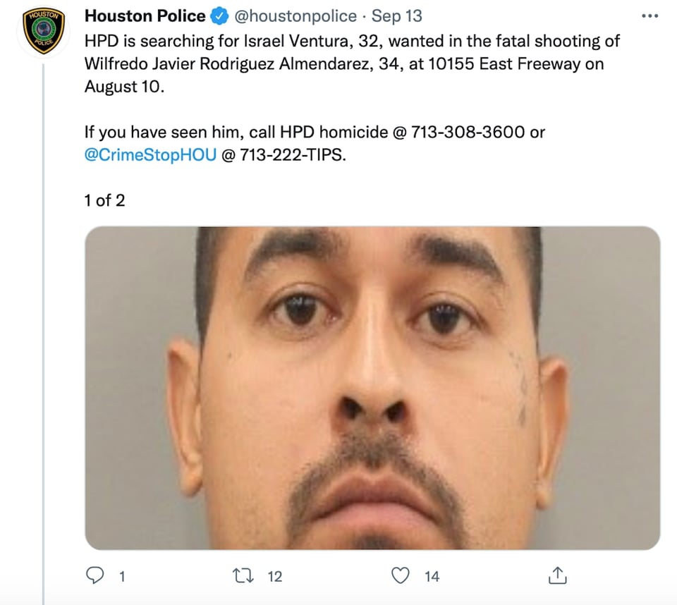 Israel Ventura is wanted for the shooting homicide of a man (PHOTOS)