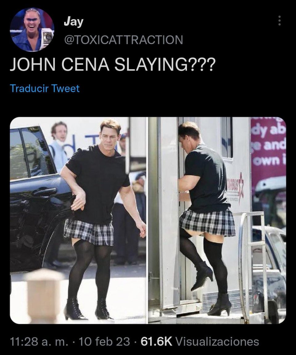 John Cena was caught wearing a miniskirt and heels for his new movie