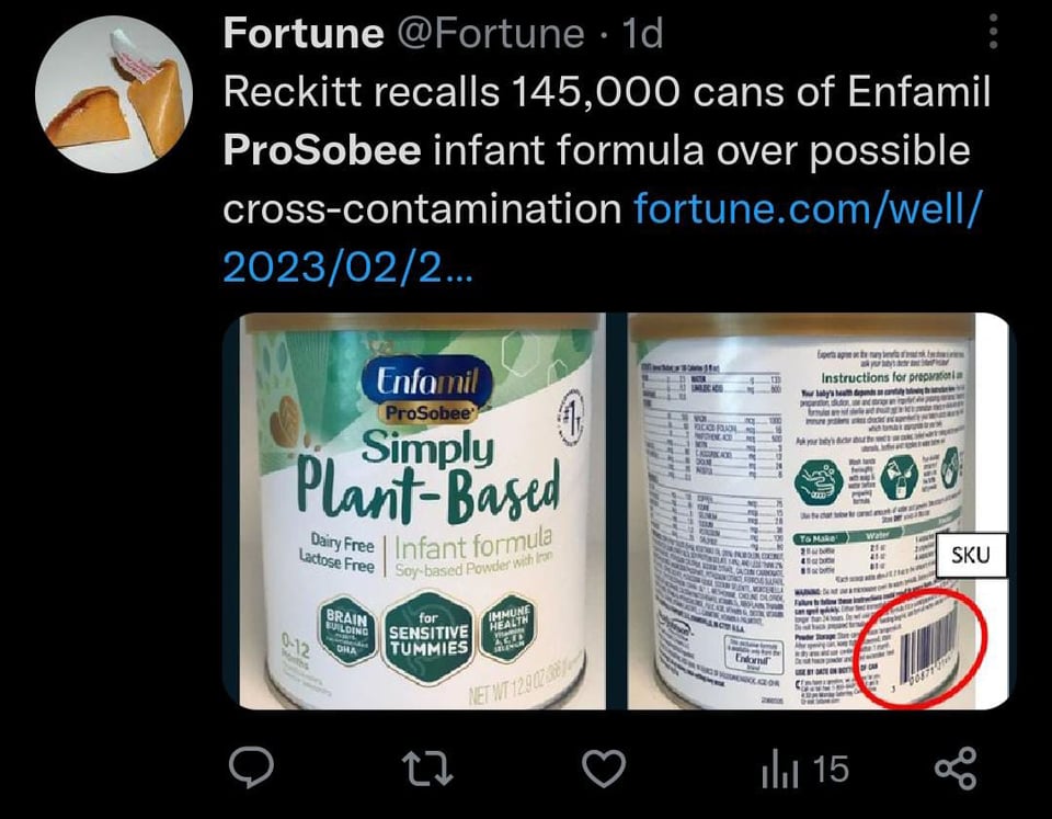 Through a statement they reported the codes that would reveal the cans belonging to the lots withdrawn from the market