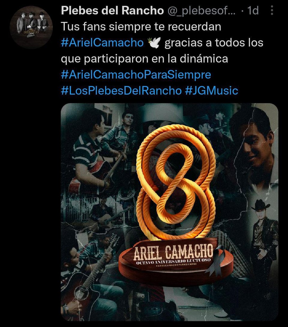 La agrupación mexicana se mostró de luto tras el aniversario de la muerte de Ariel Camacho