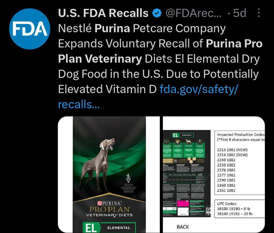 Emiten recall de alimentos para perros por peligrosos