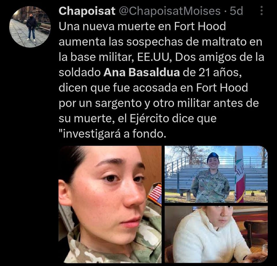 Aseguran que la mujer sufrió de acoso sexual en la base militar