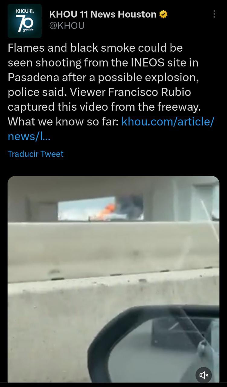 Revelan lo que ocasionó la explosión en la planta química en Houston deja un herido el pasado miércoles