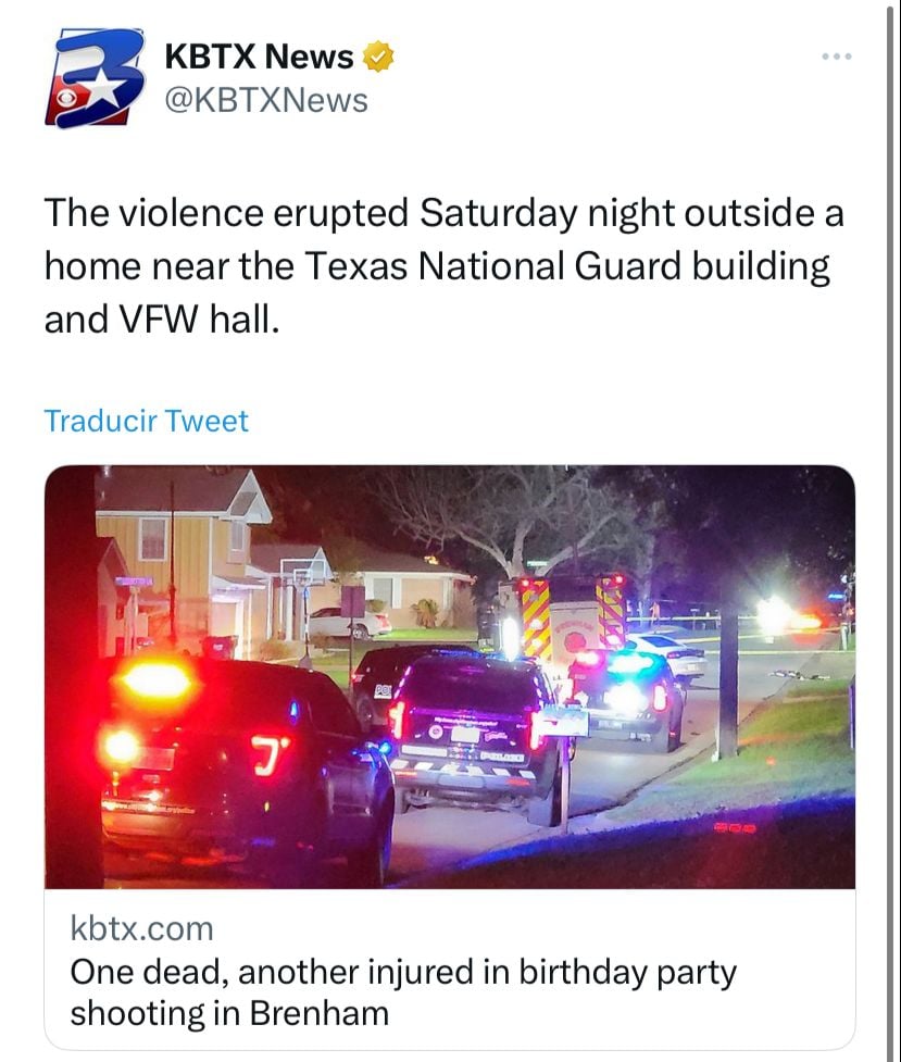 Fiesta de cumpleaños se llena de sangre en Texas en plena noche del sábado
