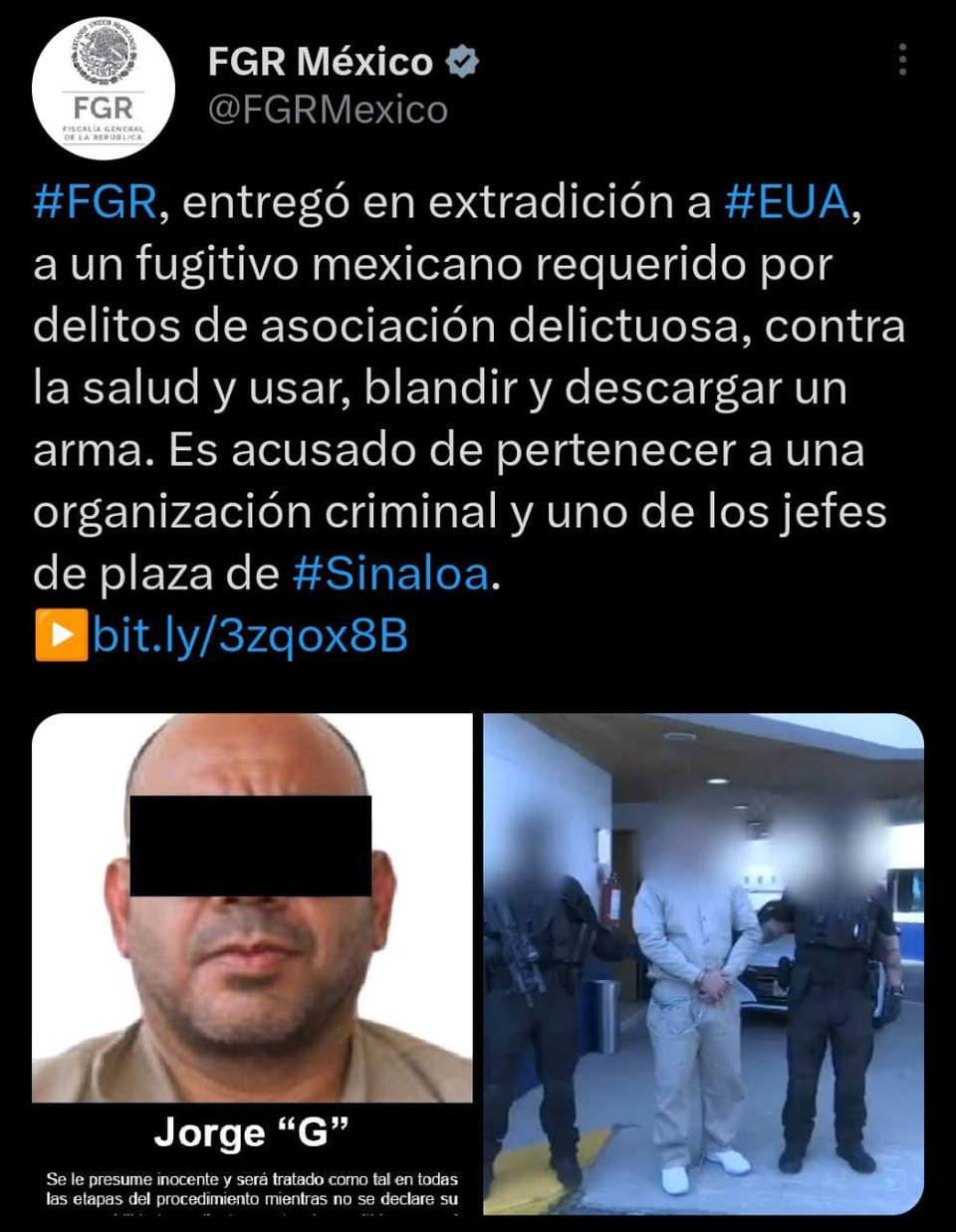 El Cholo Iván es extraditado a EEUU, FGR confirma la noticia