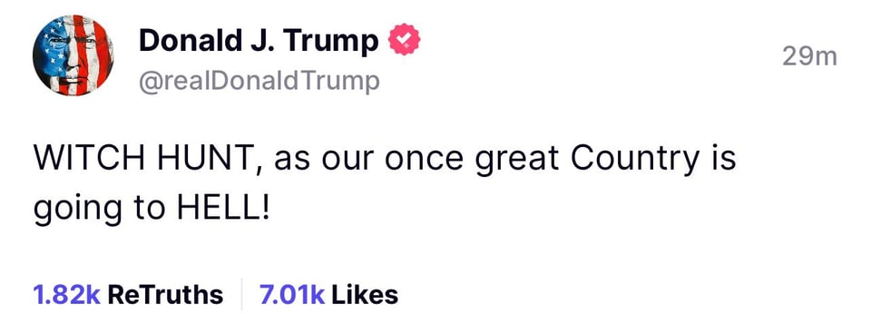 Trump dice que Estados Unidos se va al infierno y pide arrestar a Biden