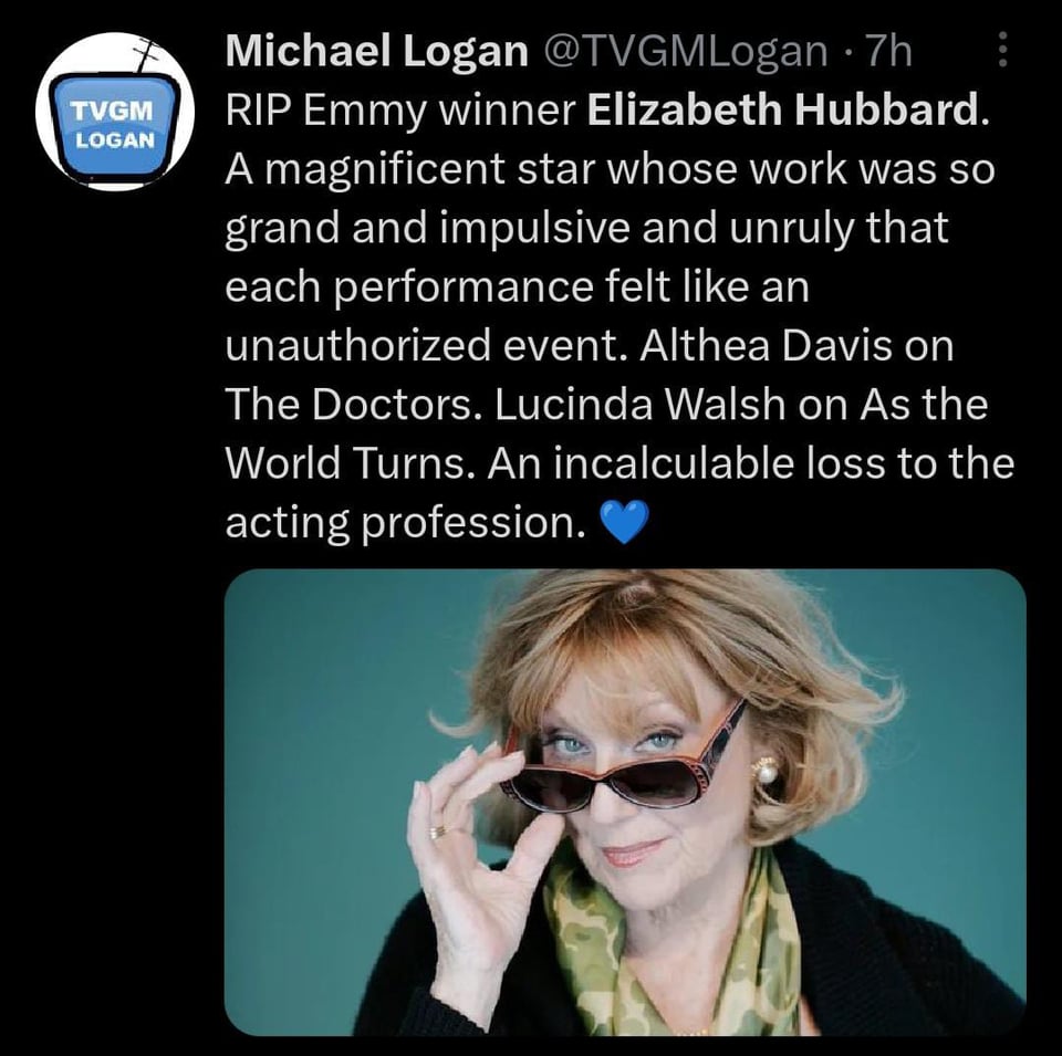 Muere la actriz Elizabeth Hubbard