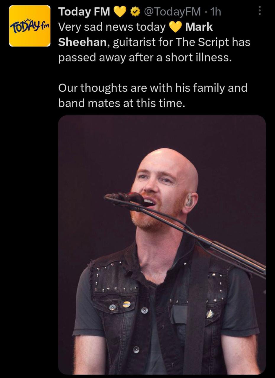 Muere Mark Sheehan, guitarrista y cofundador de 'The Script'