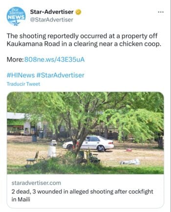 Tiroteo en una pelea de gallos en Honolulu deja saldo mortal