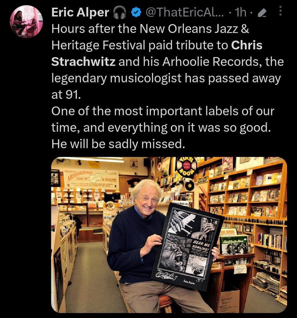 Muere el compositor Chris Strachwitz tras complicación de salud