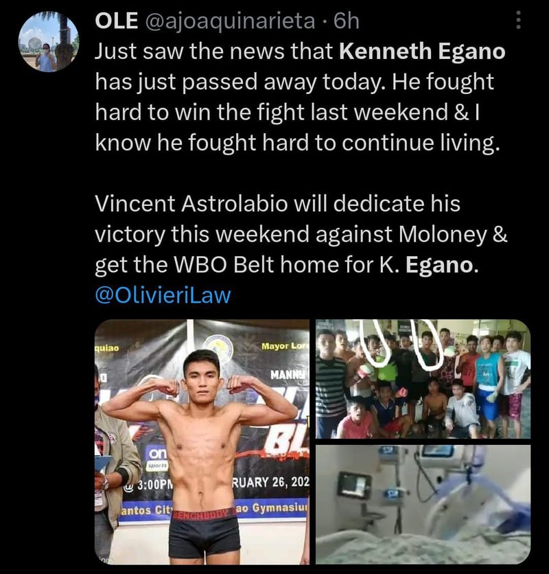 Muere el boxeador Kenneth Egano