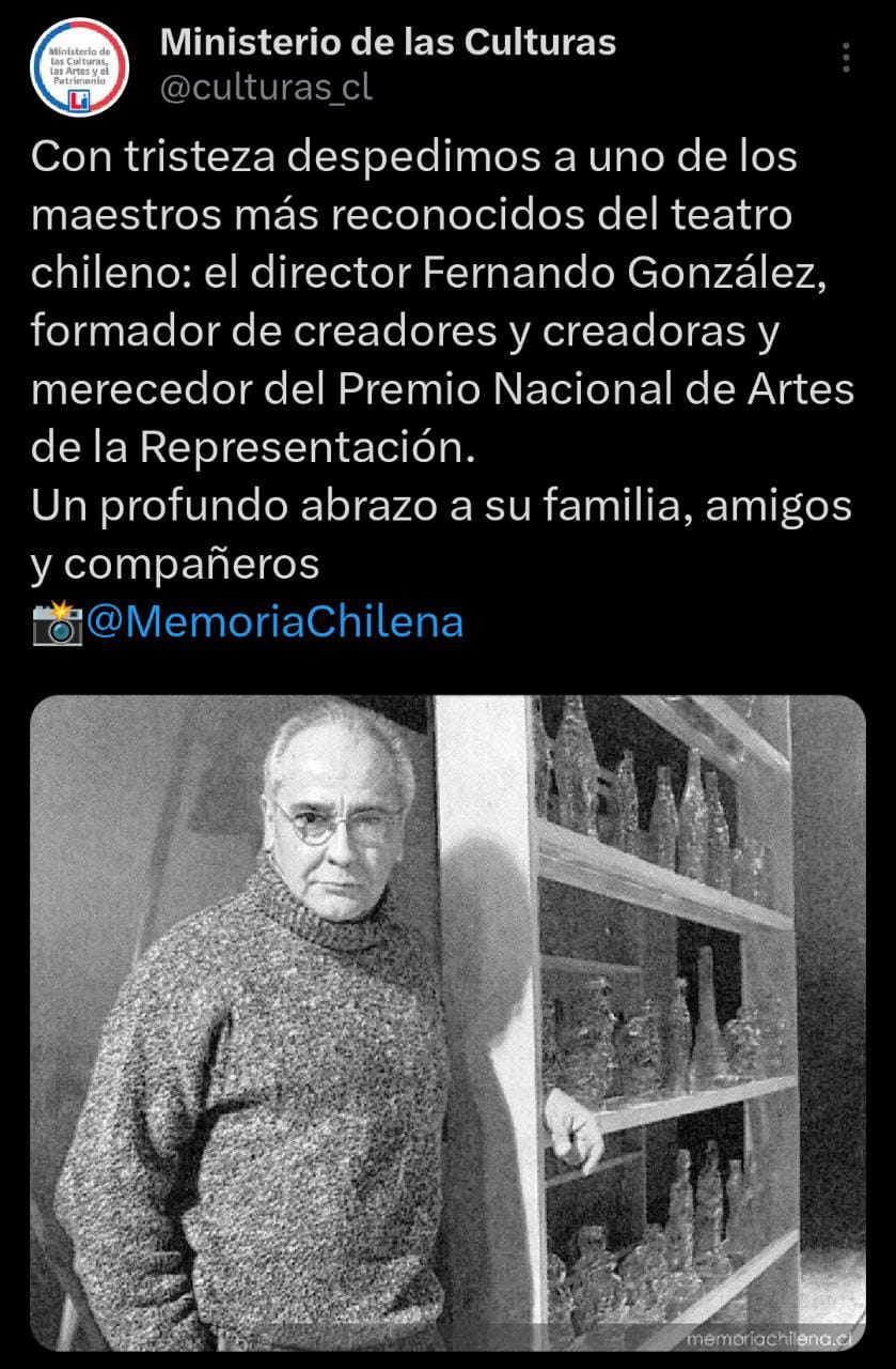 Muere Fernando González, actor y director a los 84 años