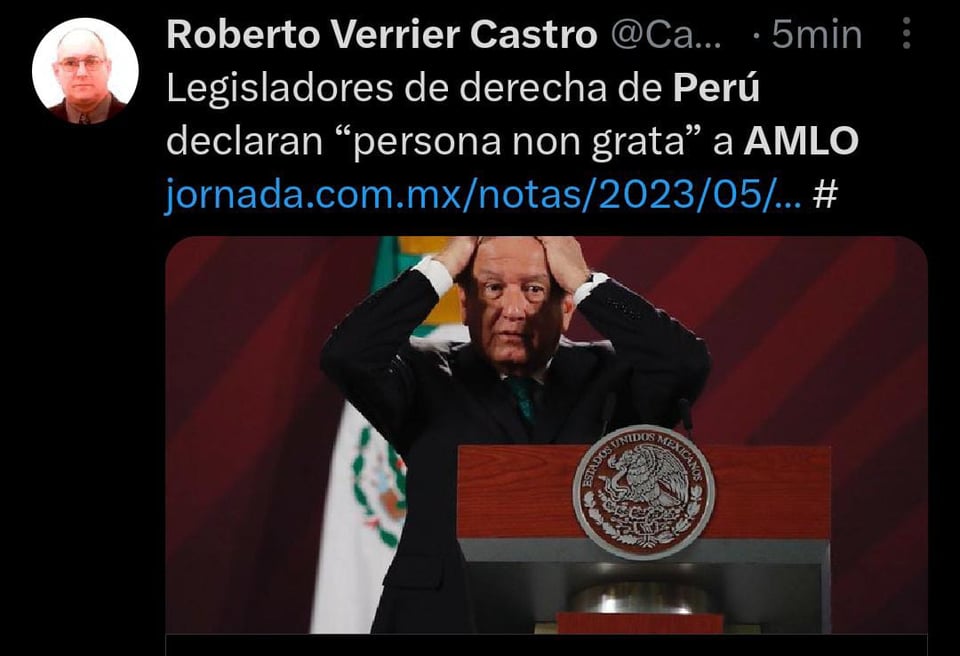 Presidente de México rechaza el mandato de Dina Boluarte