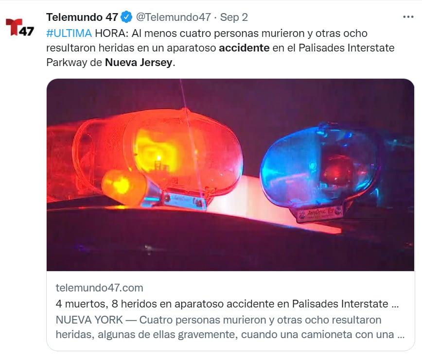 Percance vial Nueva Jersey