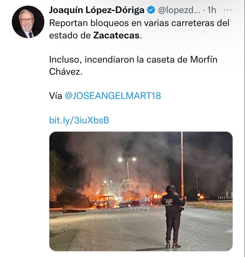 Reportan bloqueos y un tráiler incendiado