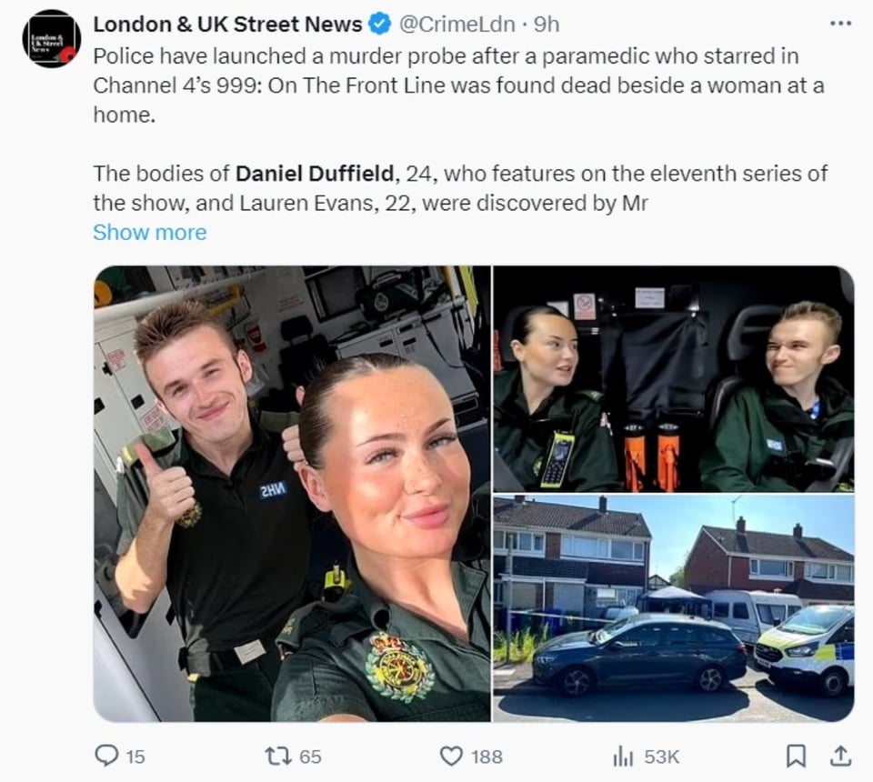 Daniel Duffield, paramédico, 999: On the front line, ambulancia, MundoNOW