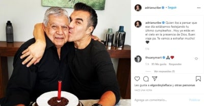Actor Adrián Uribe is mourning the death of his father