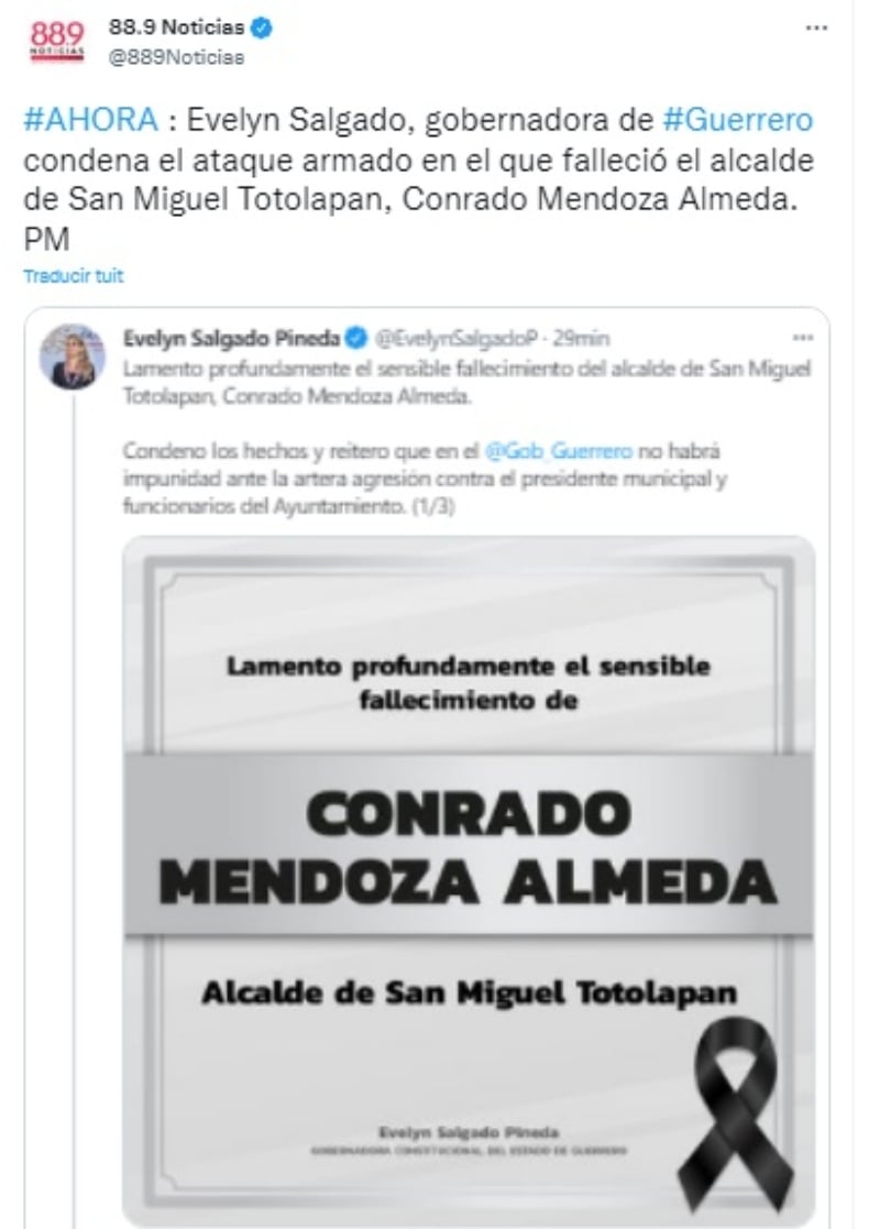 Asesinan alcalde Conrado Mendoza: Se reportan al menos diez personas muertas