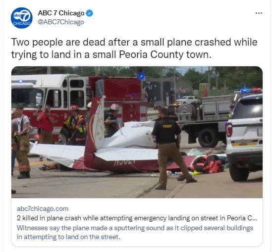 Se estrelló avioneta en plena carretera
