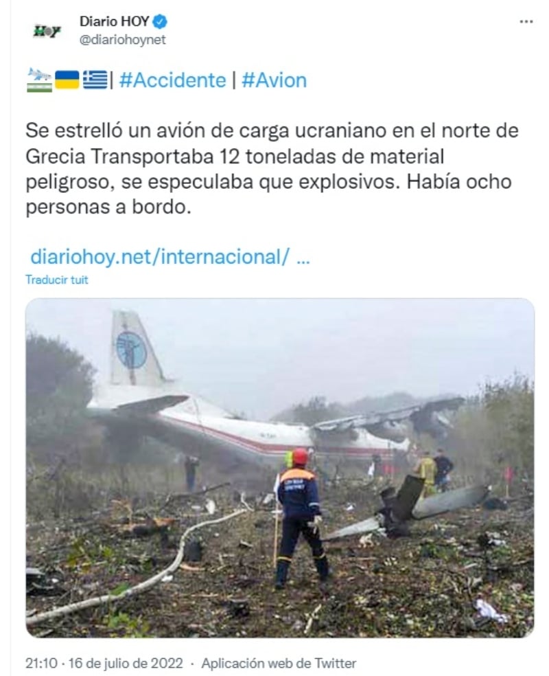 Avión ucraniano se estrella: Una bola de fuego