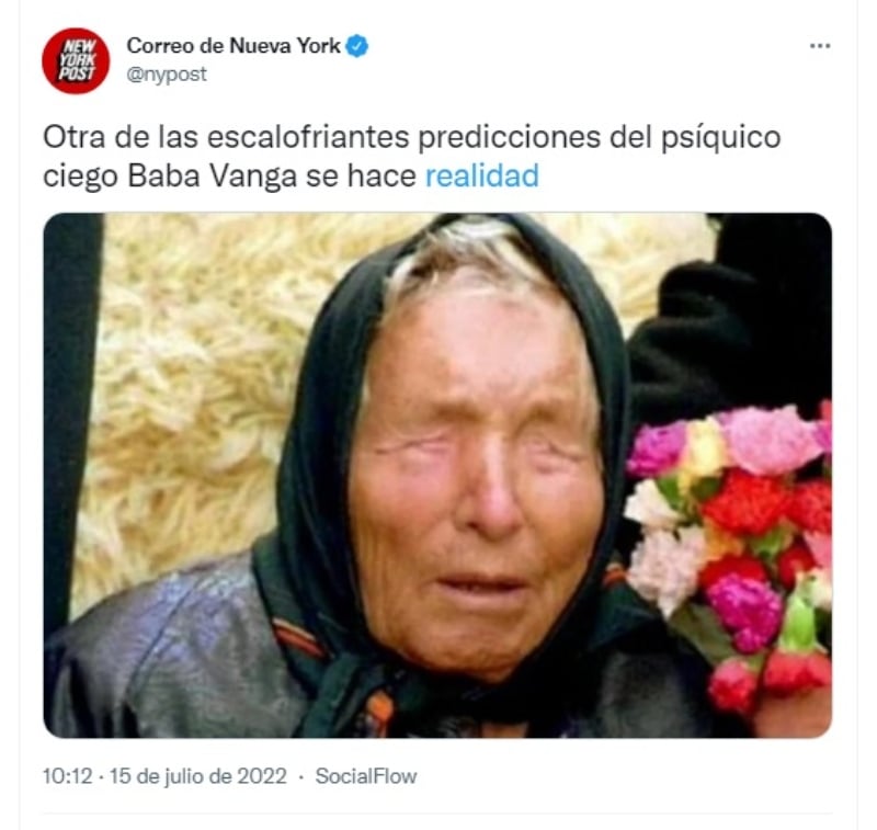 Predicción cumplida de la vidente Baba Vanga