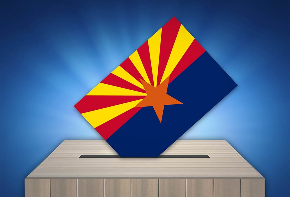 Arizona, ballot box, voter, election, flag