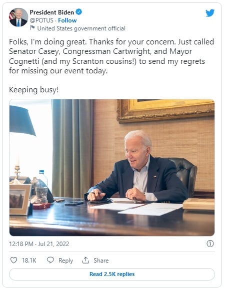 Biden breaks the positive silence on COVID-19
