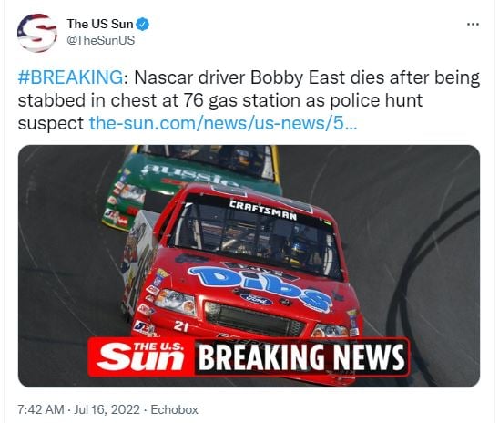 Matan al piloto de carreras Bobby East