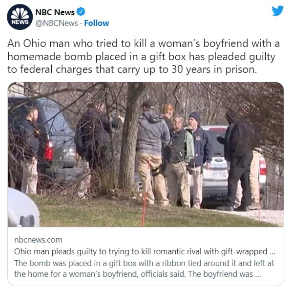 Ohio man sends woman boyfriend bombshell