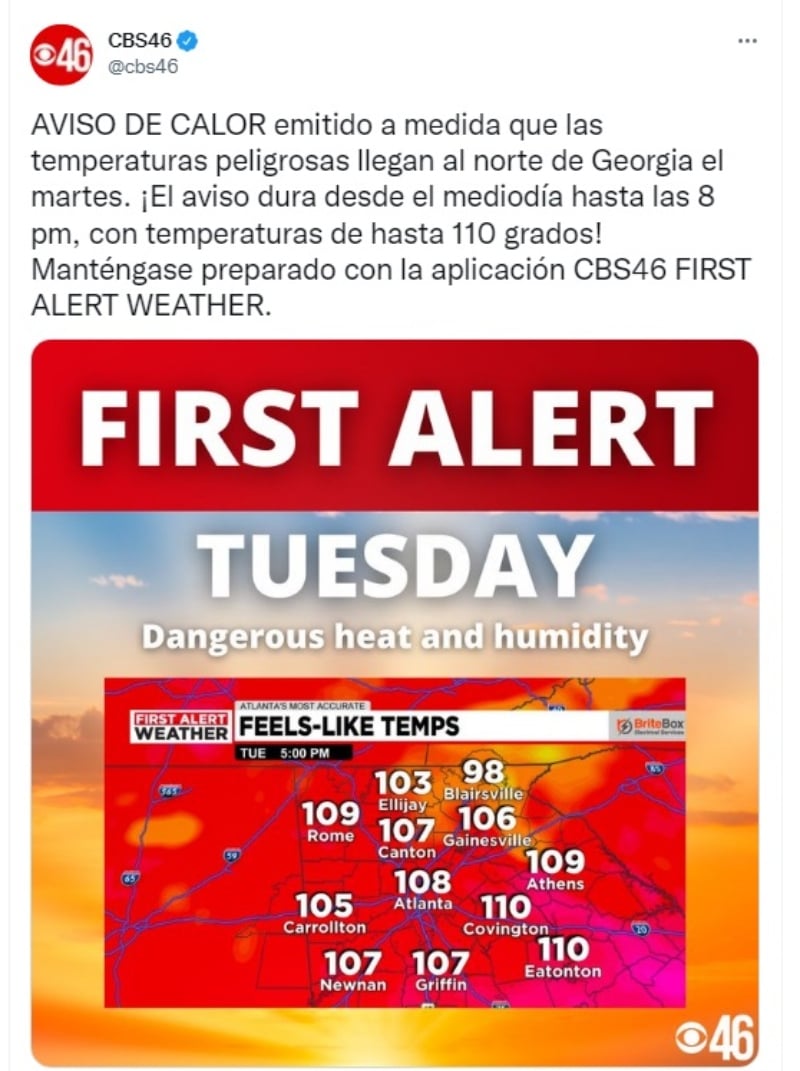 Lanzan alerta de calor en Georgia