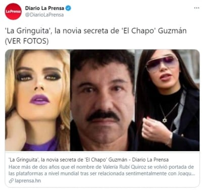 Chapo Guzmán secret girlfriend La Gringuita, Emma Coronel, wife Chapo
