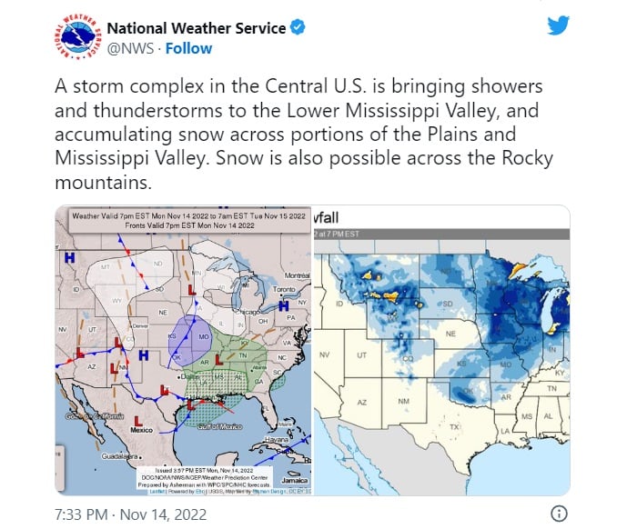 Emiten aviso de clima invernal: comienza a llover y a nevar en EEUU