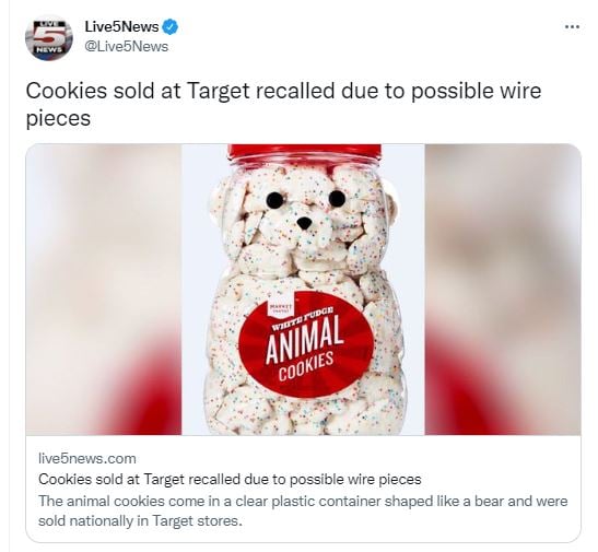 Ordenan recall de galletas vendidas en Target