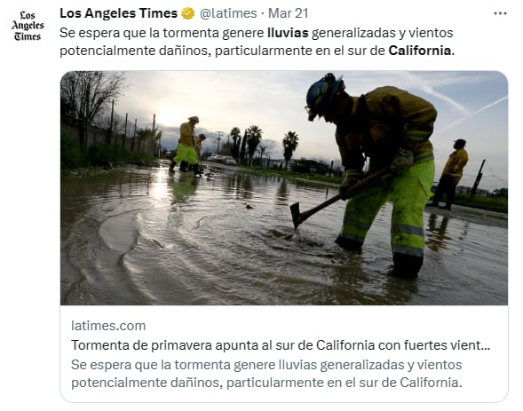 Tormenta lluvias California