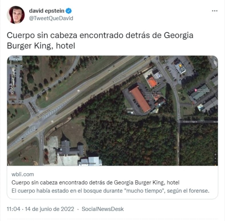 Cuerpo sin cabeza Burger King: "Vamos a tener que conseguir una pala"