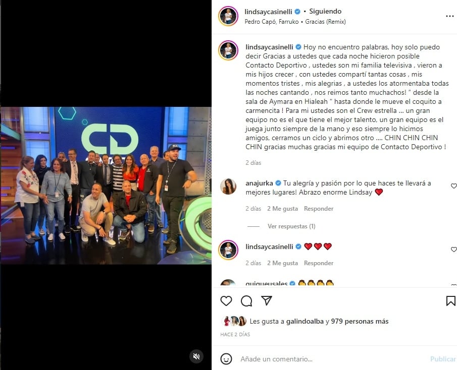 "Muchas gracias mi equipo de Contacto Deportivo"