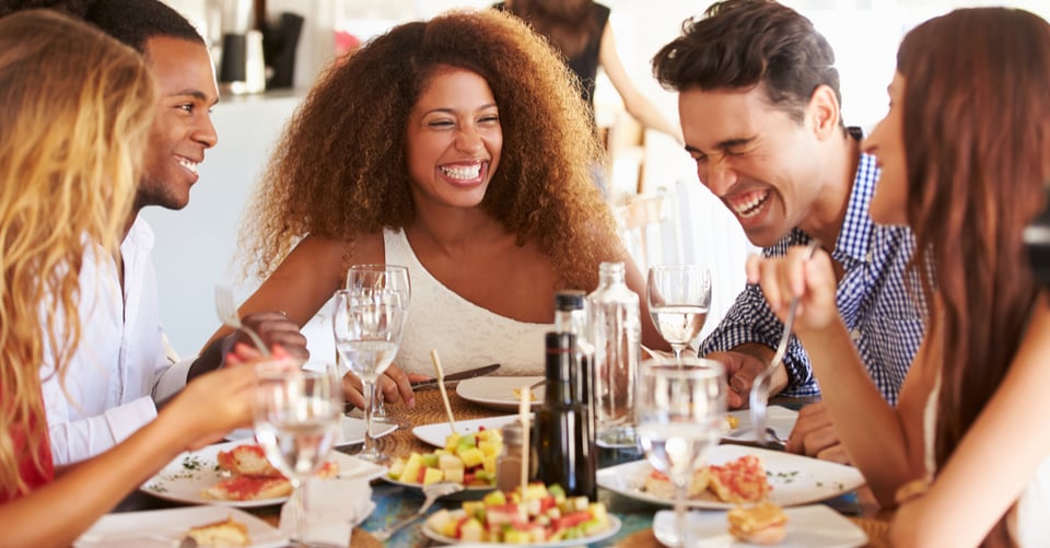eating with friends