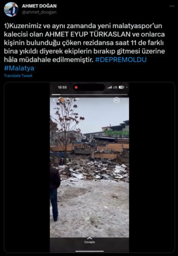 La muerte del portero de Turquía fue debido a los terremotos de Turquía