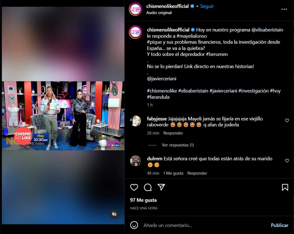 Javier Ceriani dice que Mayeli Alonso le quiere quitar el marido a Elisa Beristain