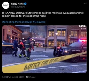 Reportan tirador activo en centro comercial de Delaware, EEUU