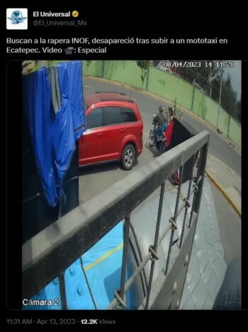 La rapera mexicana desaparece, revelan videos donde "Inof" aborda el mototaxi