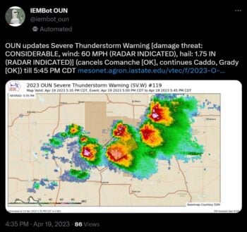 Un condado descarta alerta urgente por tornado
