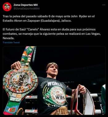 ¿Al Canelo le gustaría ver pelear a su hijo?