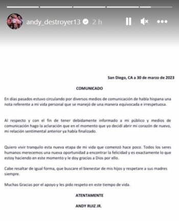 Andy Ruiz rompe el silencio sobre su relación y habla de Mayeli Alonso