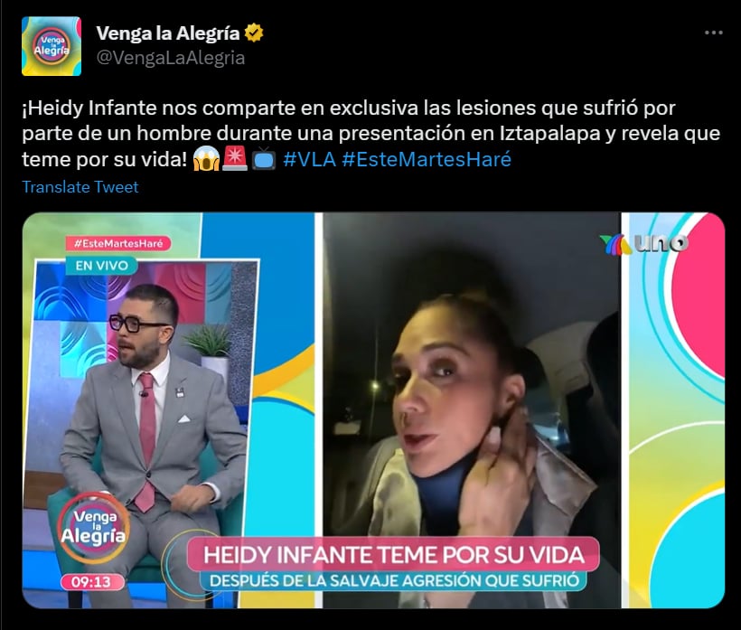 Pedro Infante's granddaughter is injured