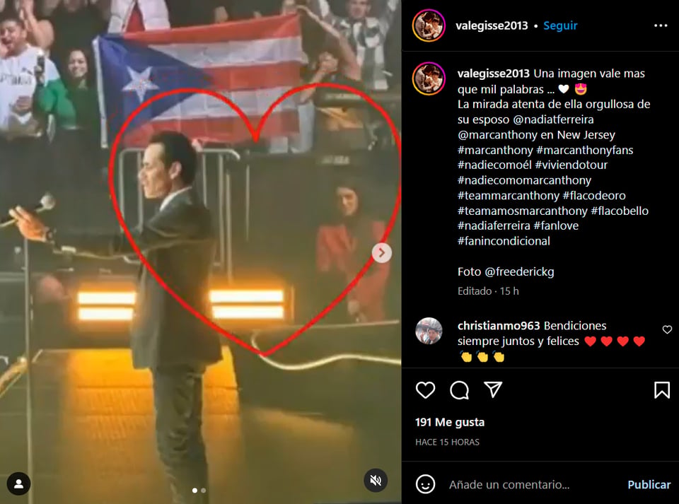 Nadia Ferreira hid her "tummy" at the last concert of Marc Anthony