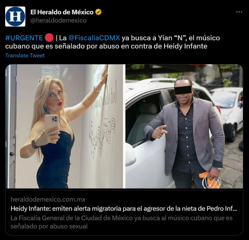 Immigration alert issued against Heidy Infante's attacker