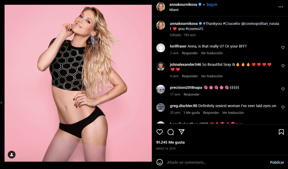 This is Anna Kournikova, wife of Enrique Iglesias