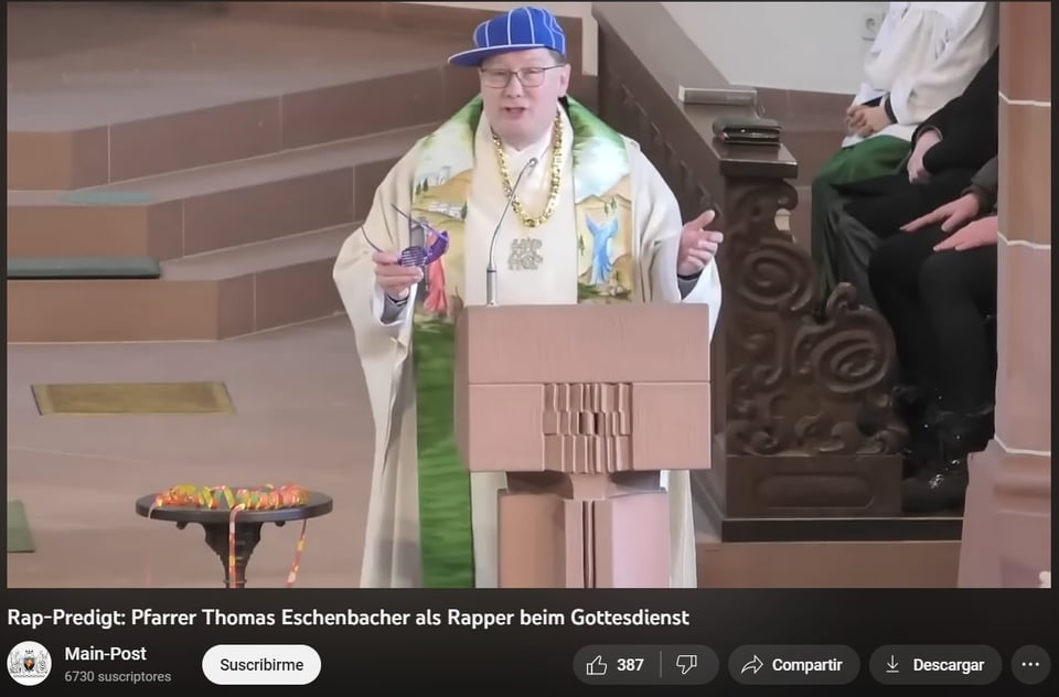 El sacerdote que dio la misa rapeando es de Alemania