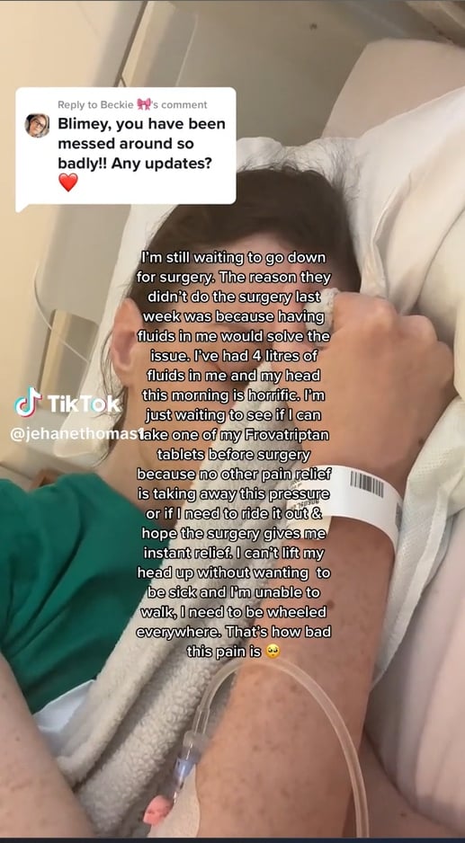 The celebrity shared videos in the hospital